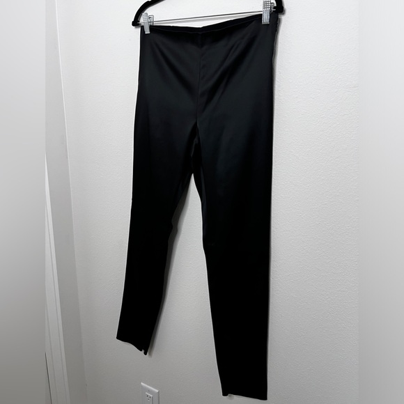 THEORY Satin Black Leggings Women’s Sz 10 - Picture 1 of 10